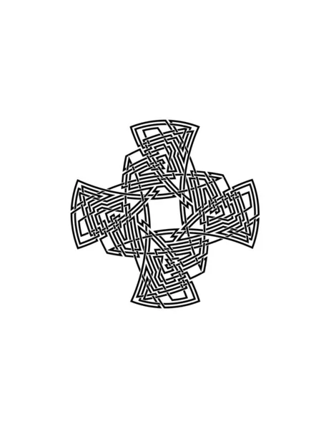 Ornement Croix Celtique Isolé Sur Fond Blanc — Image vectorielle