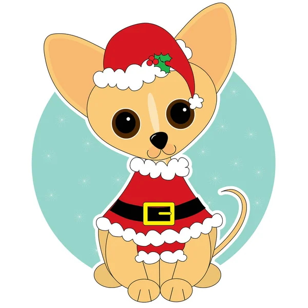 Vánoční Pes Vektorové Ilustrace — Stockový vektor