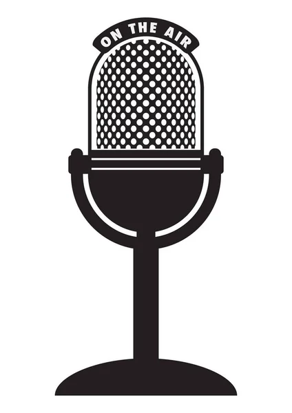 Logo Microphone Sur Fond Blanc — Image vectorielle
