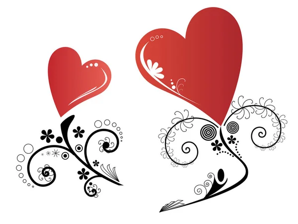 Cartão Dia Dos Namorados Com Corações —  Vetores de Stock