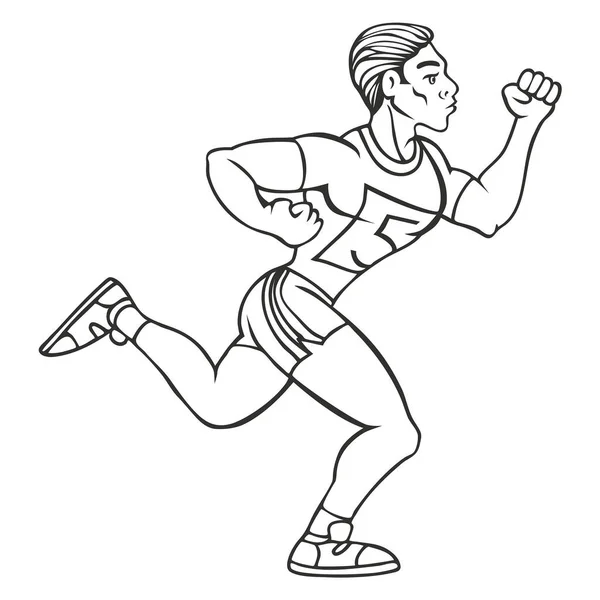 Dibujo Vectorial Hombre Corriendo — Vector de stock