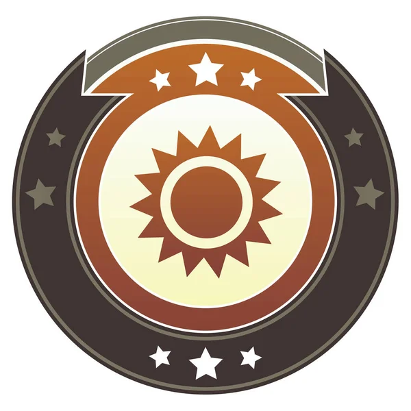 白色背景上的褐色徽章图标 — 图库矢量图片