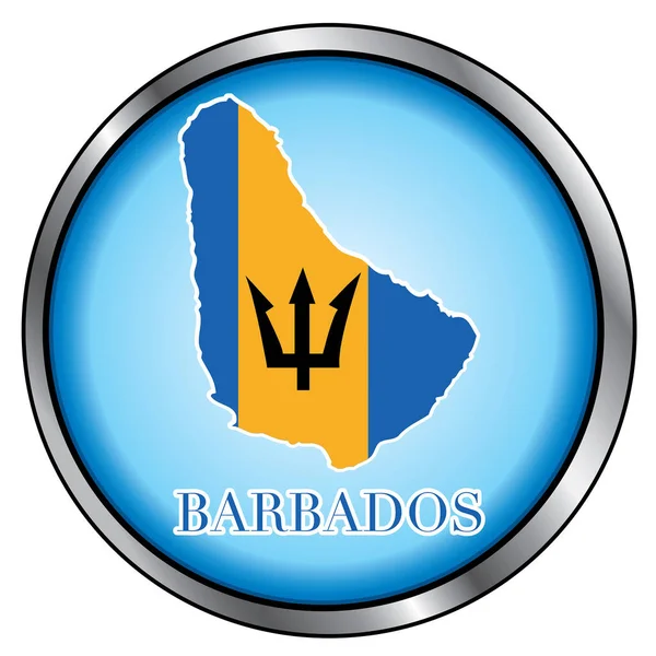 Vector Illustratie Voor Barbados Ronde Knop Gebruikte Didot Lettertype — Stockvector