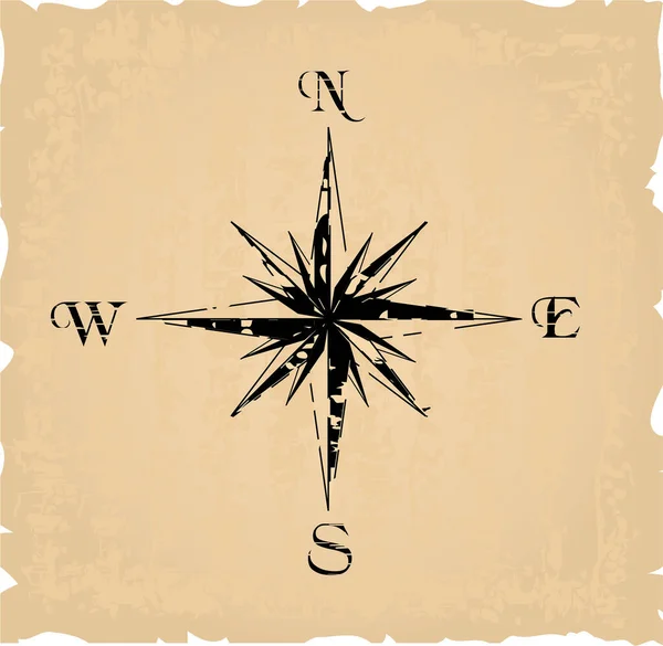 Stary Kompas Brązowym Tle Ilustracja Wektora — Wektor stockowy