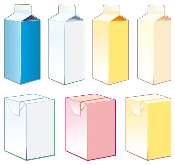 Набор Пустых Молочных Бутылок Векторная Иллюстрация — стоковый вектор