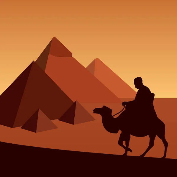 Camello Desierto Ilustración Arte Vectorial — Archivo Imágenes Vectoriales
