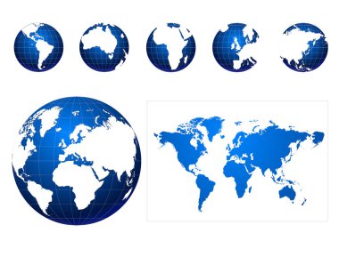 Dünya harita Icons set