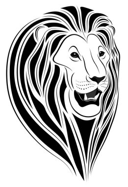 aslan başı logo şablonu vektör illüstrasyon tasarımı