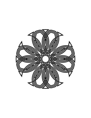 Beyaz arkaplanda soyut mandala süsü.