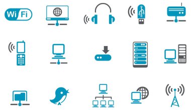 wifi simgesi seti, vektör illüstrasyonu.