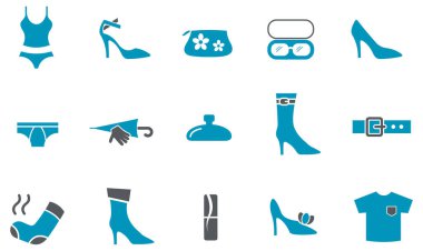 moda ve güzellik simgesi seti, vektör illüstrasyonu basit tasarım