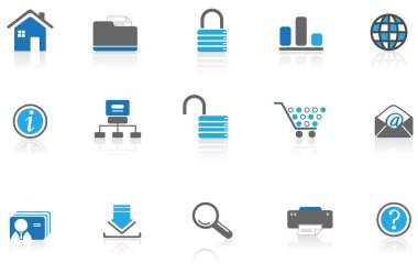 Beyaz arka plan üzerinde Office Icons set