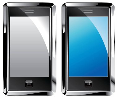 Vektör çizimi. Boş ekranlı telefon