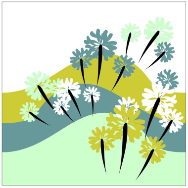 Soyut çiçek arkaplanının vektör çizimi