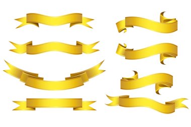 Altın şeritler, vektör çizim seti