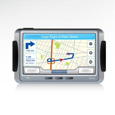 GPS harita vektör illüstrasyon tasarımı ile gps navigasyon aygıtı