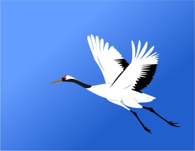 Beyaz arkaplanda vinç vektör çizimi