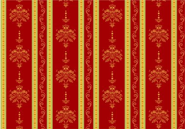 Çiçek desenleri ve altın süslemeleri olan kusursuz bir arka plan.