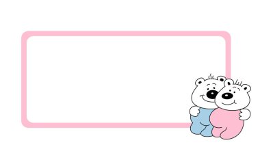 Sevimli bebek ayı karakterleri, vektör çizimi basit tasarım