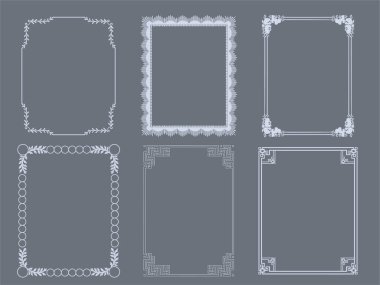 Klasik çerçeve seti, vektör illüstrasyonu basit tasarım