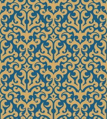 Klasik damaskesiz desen, vektör illüstrasyonu basit tasarım