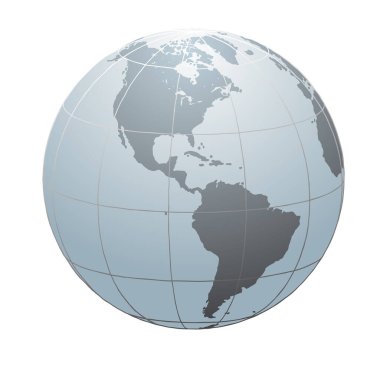 Amerika 'nın dünyadaki küresi, vektör illüstrasyonu