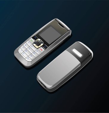 boş ekranlı gerçekçi telefon, vektör illüstrasyonu