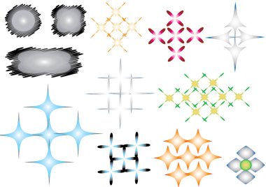farklı geometrik soyut elementler kümesi