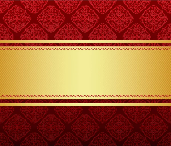 Vector Red Background Golden Ribbon — Stock Vector