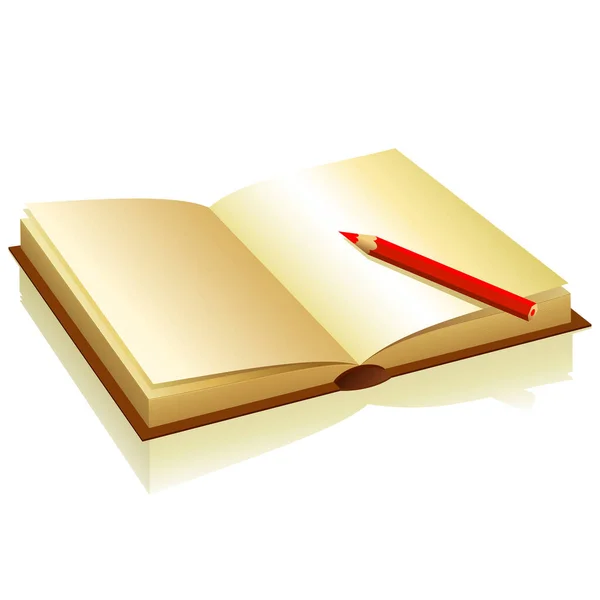 Egy Notebook Egy Ceruza Vektorképe — Stock Vector