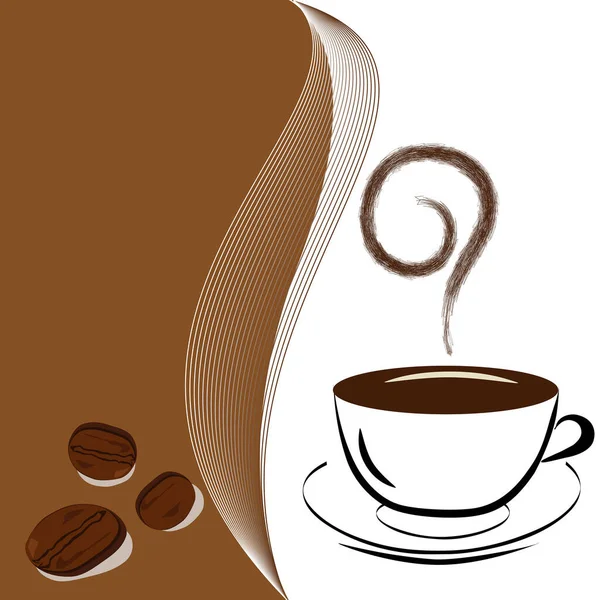 Kahve Fincanı Kahve Çekirdeği Vektör Arka Planı — Stok Vektör