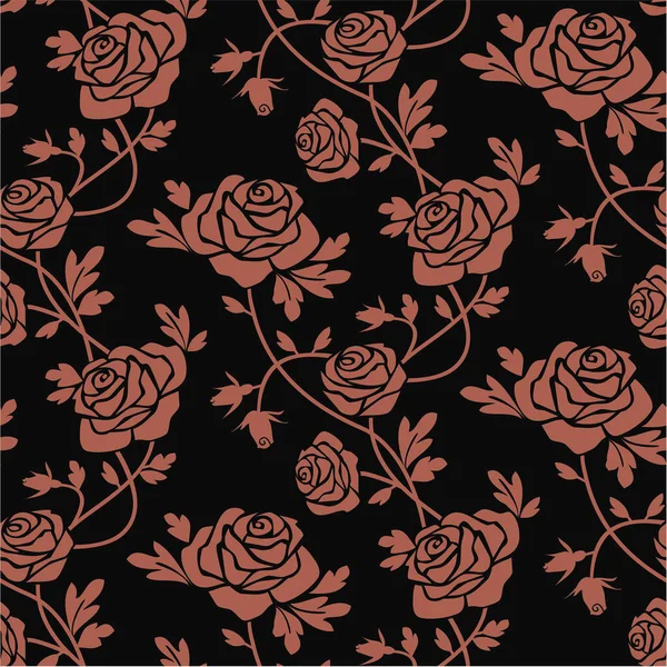 Плавный Узор Розами Цветочный Узор — стоковый вектор
