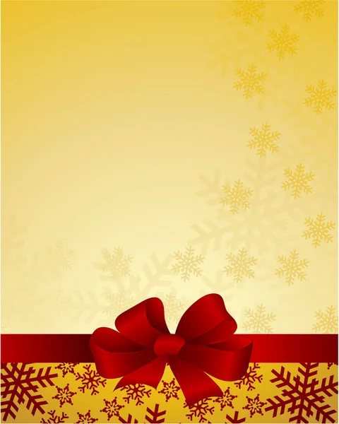 Weihnachtskarte Mit Schleife Und Roter Schleife — Stockvektor