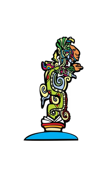 Escultura Estilo Inka Aislada Sobre Fondo Blanco — Vector de stock