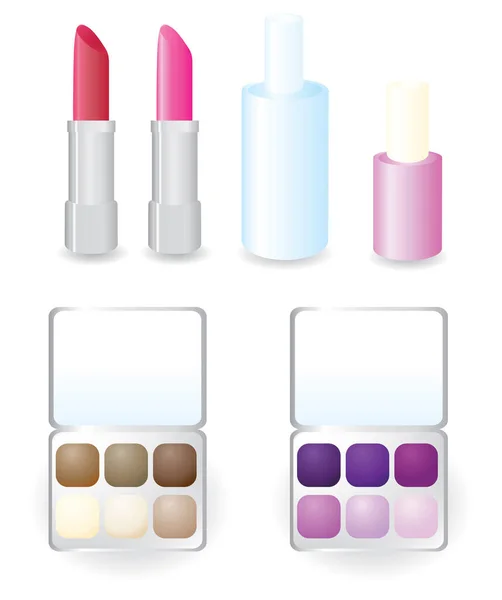 Realistic Set Cosmetic Products Vector Illustration — Stock Vector