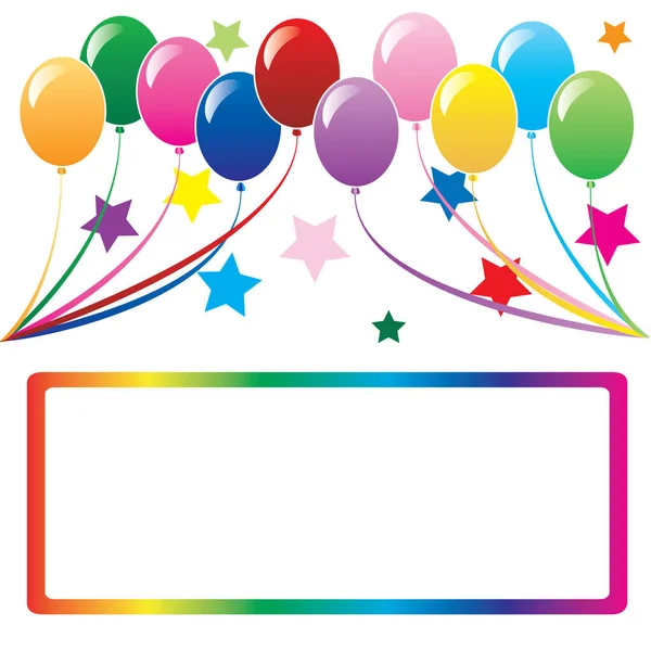 Colorful Birthday Card Balloons — Stock Vector