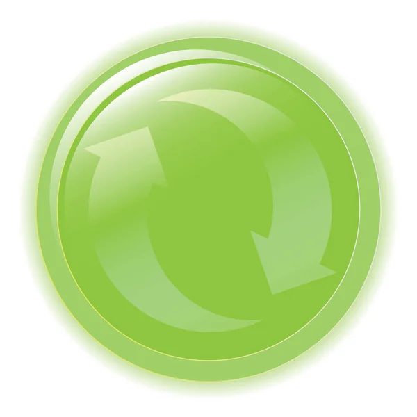 Ícone Setas Reciclar Verde Isolado — Vetor de Stock