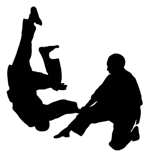 Karate Deporte Vector Ilustración — Vector de stock