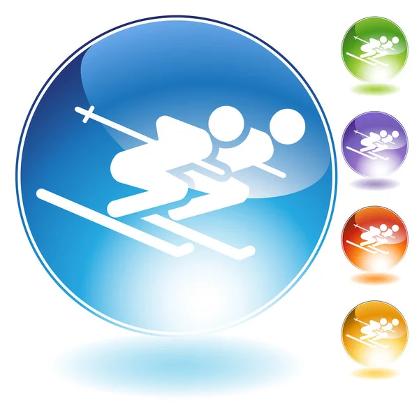 Ski Ikone Isoliert Auf Weißem Hintergrund — Stockvektor