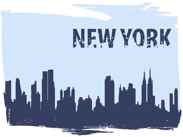 Sylwetka New York City Skyline Ilustracja Wektora Nowy Jork — Wektor stockowy