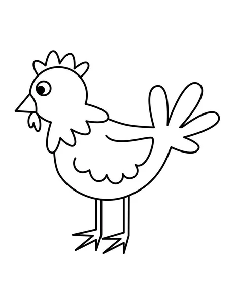 Pollo Cartone Animato Illustrazione Sfondo Bianco — Vettoriale Stock