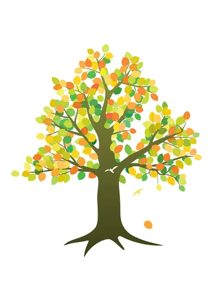 Strom Barevné Listy — Stockový vektor