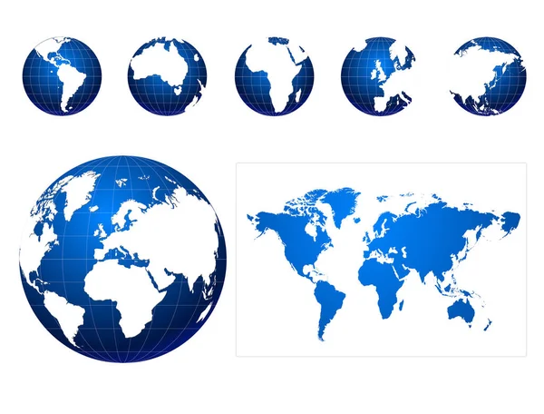 Világ Térkép Ikonok Beállítása — Stock Vector