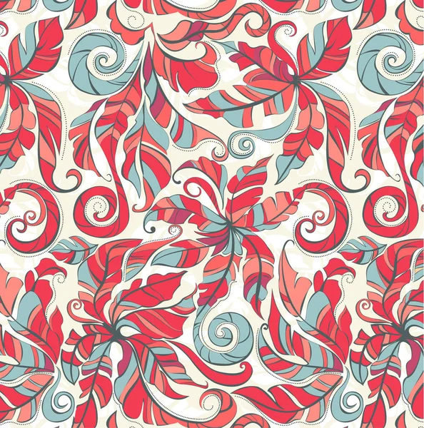 Motif Floral Sans Couture Fleurs Dessinées Main Illustration Vectorielle — Image vectorielle