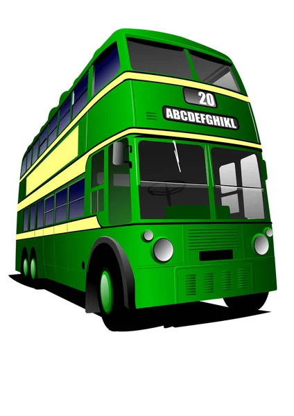 Bus Vert Illustration Vecteur Sur Fond Blanc — Image vectorielle