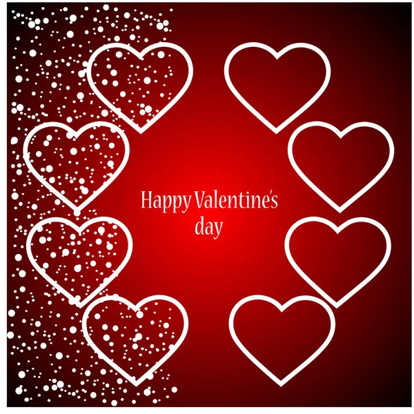Cartão Feliz Dia Dos Namorados Com Corações Texto Vermelho — Vetor de Stock