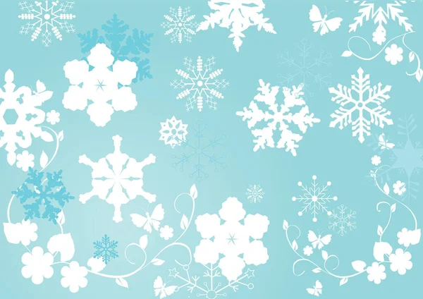 Winter Hintergrund Mit Schneeflocken Vektorillustration — Stockvektor