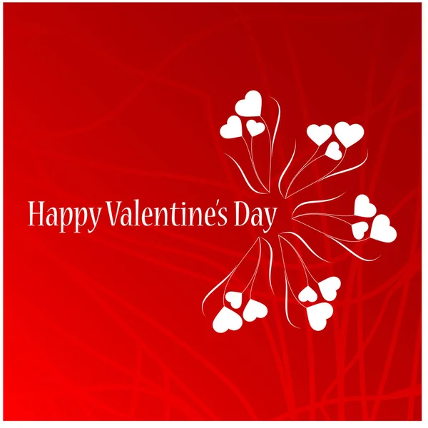 Щасливий День Валентинки Вітальний Фон Червоними Серцями — стоковий вектор