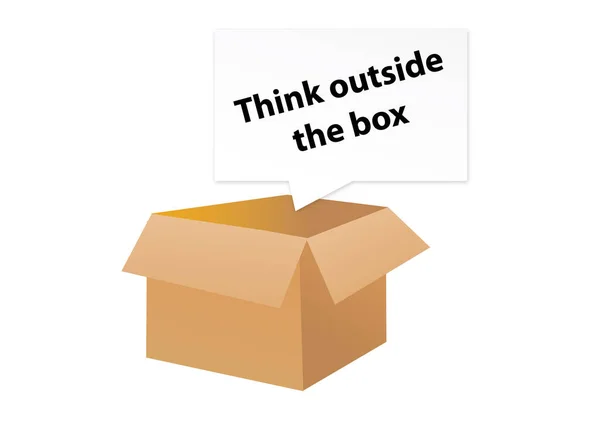 Коробка Текстом Мыслите Вне Коробки — стоковый вектор