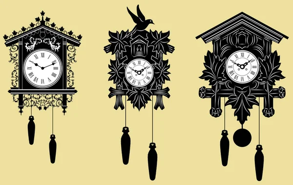 Часы Винтажного Стиля Набором Различных Часов Векторная Иллюстрация — стоковый вектор